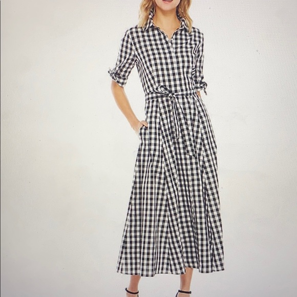 calvin klein black and white gingham dress